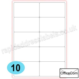 OfficeCom, Mutipurpose White Office Labels, 99.1 x 38.1mm, 100 sheets per pack