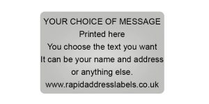 38 x 25mm (1  x 1 inch) Silver Personalised Printed/Address Labels - Roll of 500 labels